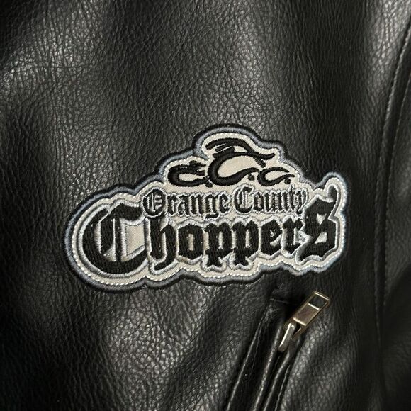 Y2K Orange County Choppers Leather Jacket Kids 5/6 - Picture 3 of 7